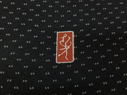 平和屋着物▽訪問着　単衣　作家物　成り物　黒地　正絹　逸品　AABH5732jh