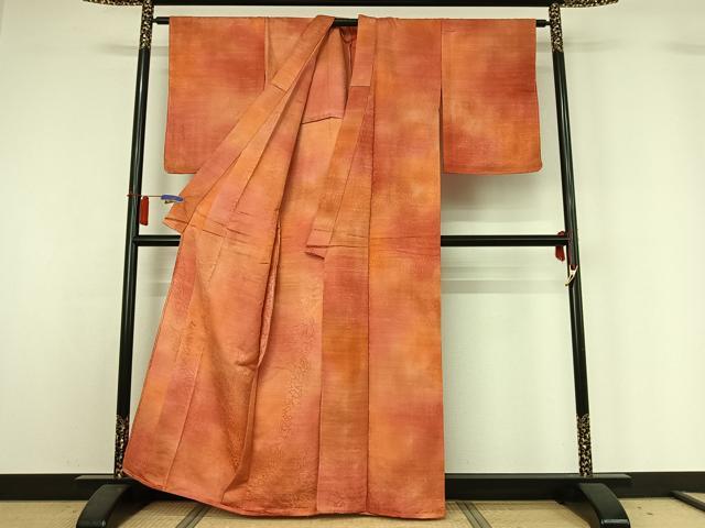 平和屋着物▽上質な紬 単衣 霞文 正絹 逸品 AAAV8440fy 【公式通販】