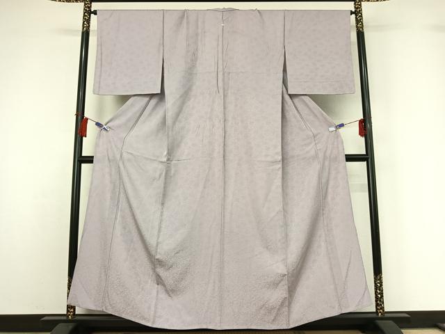 平和屋着物▽上質な色無地　単衣　花唐草地紋　牡丹鼠色　正絹　逸品　AABH5736jh 平和屋着物▽上質な色無地 単衣 花唐草地紋 牡丹鼠色