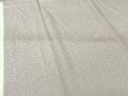 平和屋着物▽上質な色無地　単衣　花唐草地紋　牡丹鼠色　正絹　逸品　AABH5736jh