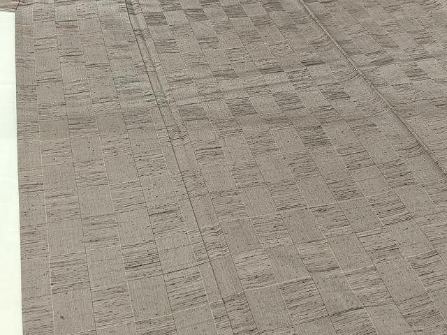平和屋着物▽上質な紬　単衣　市松文様　正絹　逸品　AABH5737jh 平和屋着物▽上質な紬 単衣 市松文様 正絹 逸品 AABH5737jh