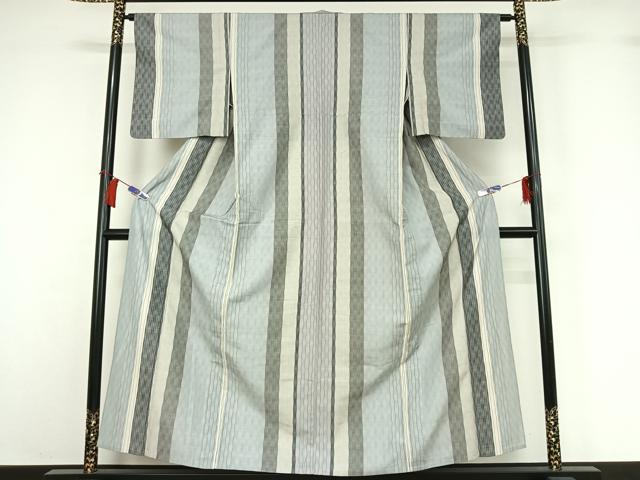 平和屋着物▽上質な紬　単衣　立涌文　正絹　逸品　AABH5738jh