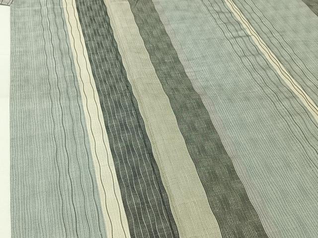 平和屋着物▽上質な紬　単衣　立涌文　正絹　逸品　AABH5738jh