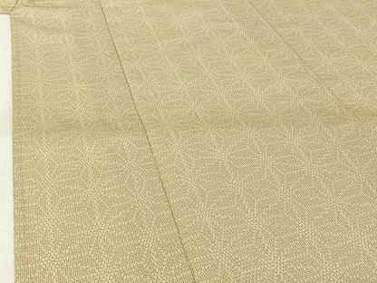 平和屋着物▽本塩沢　単衣　110亀甲　麻の葉文様　正絹　逸品　AABH5741jh