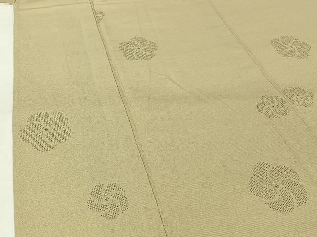 平和屋着物▽本場結城玉紬　結城ちぢみ　単衣　80亀甲　舞花文　結織苑　証紙付き　正絹　逸品　AABH5742jh 平和屋着物▽本場結城玉紬 結城ちぢみ 単衣 80亀甲 舞花文