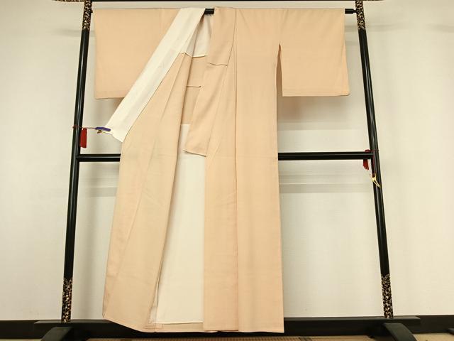 平和屋着物▽本塩沢　単衣　横段文　正絹　逸品　AABH5746jh