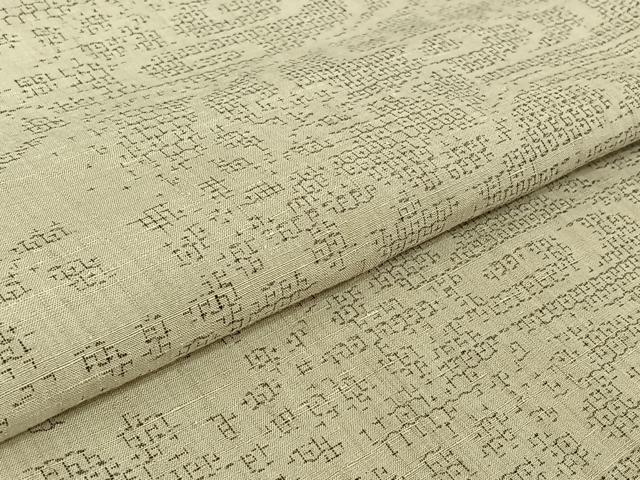 平和屋着物▽本場結城玉紬　単衣　80亀甲　流水花文　証紙付き　正絹　逸品　AABH5747jh