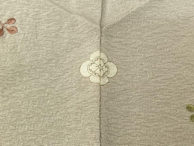 平和屋着物▽上質な小紋　単衣　総刺繍　吹き寄せ文　金糸　正絹　逸品　AABH5749jh