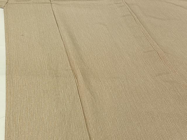 平和屋着物▽江戸小紋　単衣　万筋　象牙色×白橡色　反端付き　正絹　逸品　AABH5750jh 平和屋着物▽江戸小紋 単衣 万筋 象牙色×白橡色