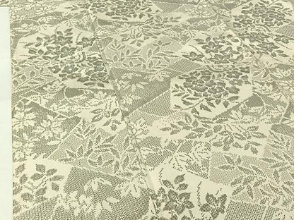 平和屋着物▽本場大島紬　白大島　単衣　切嵌花文　正絹　逸品　AABH5751jh