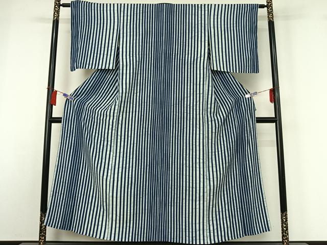 平和屋着物▽上質な小紋　単衣　縞　正絹　逸品　AABH5754jh 平和屋着物▽上質な小紋 単衣 縞 正絹 逸品 AABH5754jh