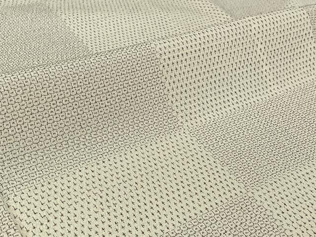 平和屋着物▽本塩沢　単衣　110亀甲　横段文　正絹　逸品　AABH5755jh
