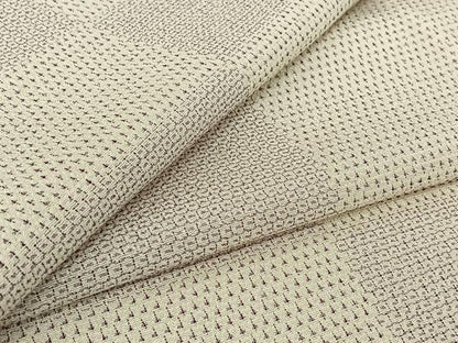 平和屋着物▽本塩沢　単衣　110亀甲　横段文　正絹　逸品　AABH5755jh
