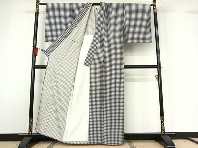平和屋着物▽上質な小紋　単衣　格子　正絹　逸品　AABH5756jh 平和屋着物▽上質な小紋 単衣 格子 正絹 逸品 AABH5756jh - メルカリ