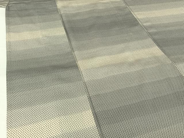 平和屋着物▽本塩沢　単衣　横段文　正絹　逸品　AABH5760jh