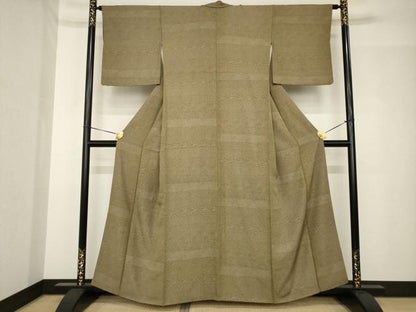 平和屋着物●江戸小紋　横段文　正絹　逸品　AABH5761ck