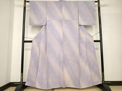 平和屋着物●上質な小紋　雨　暈し染め　正絹　逸品　AABH5763ck