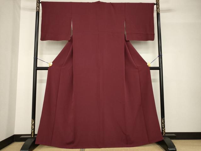平和屋着物●上質な色無地　葡萄茶色　やまと誂製　正絹　逸品　AABH5770ck