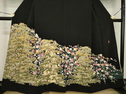 平和屋着物●豪華黒留袖　友禅　作家物　松竹梅　正絹　逸品　AABH5777ck