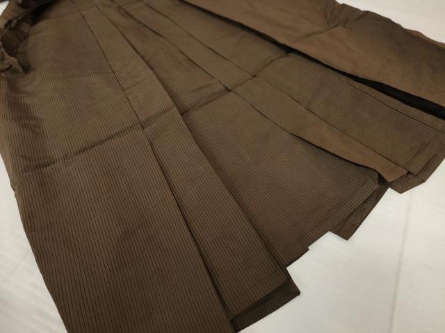 平和屋着物●男性　馬乗り袴　縞　正絹　逸品　AABH5780ck