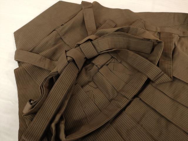 平和屋着物●男性　馬乗り袴　縞　正絹　逸品　AABH5780ck