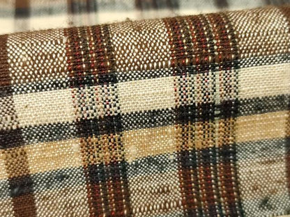 平和屋着物●極上紬　格子　正絹　逸品　AABH5787ck