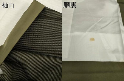 平和屋着物●極上　紬　縞　正絹　逸品　AABH5789ck