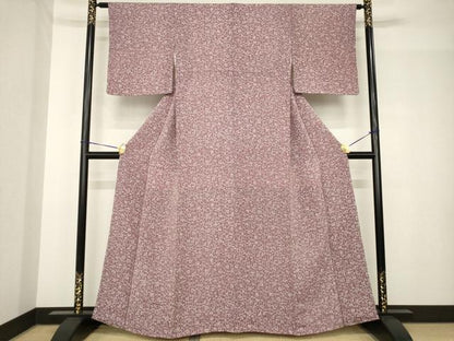 平和屋着物●上質な小紋　型染め　花蔦草文　正絹　逸品　AABH5793ck