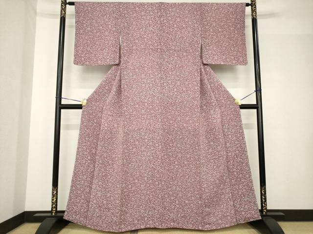平和屋着物●上質な小紋　型染め　花蔦草文　正絹　逸品　AABH5793ck