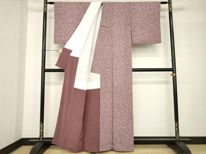 平和屋着物●上質な小紋　型染め　花蔦草文　正絹　逸品　AABH5793ck
