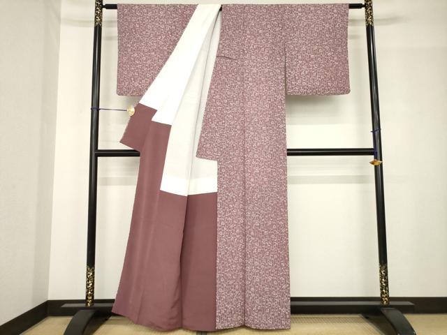 平和屋着物●上質な小紋　型染め　花蔦草文　正絹　逸品　AABH5793ck