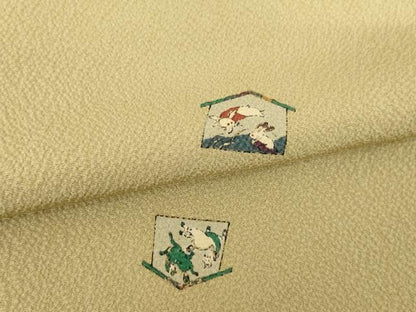 平和屋着物●上質な小紋　絵馬　金彩　正絹　逸品　AABH5796ck
