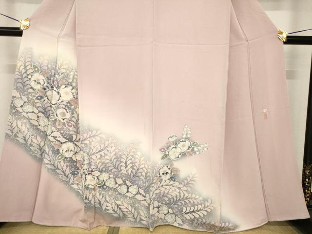 平和屋着物●越後十日町の一流染匠　桐屋・翠山工房　訪問着　辻が花　舞花文　暈し染め　正絹　逸品　AABH5802ck