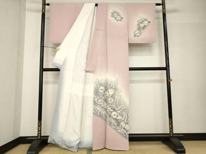 平和屋着物●越後十日町の一流染匠　桐屋・翠山工房　訪問着　辻が花　舞花文　暈し染め　正絹　逸品　AABH5802ck