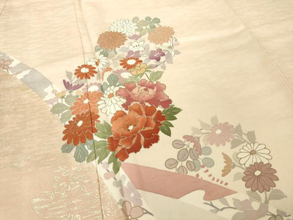 平和屋着物●訪問着　友禅　花丸文　大丸扱い　正絹　逸品　AABH5805ck