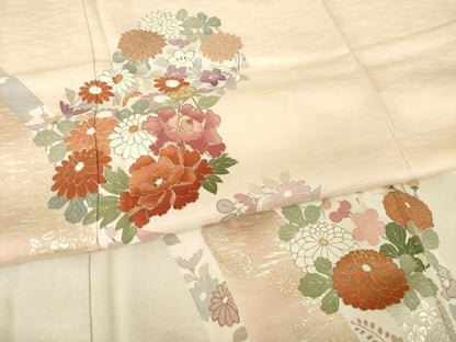 平和屋着物●訪問着　友禅　花丸文　大丸扱い　正絹　逸品　AABH5805ck