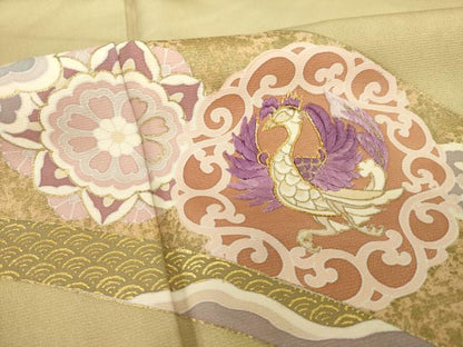 平和屋着物●京の名門　じゅらく謹製　帝王紫(古代帝王紫)　色留袖　刺繍　飾花文　鳳凰　正絹　逸品　AABH5806ck