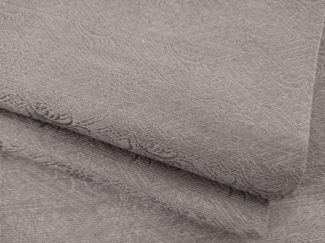 平和屋着物●お召　紗綾形地紋　葡萄鼠色　正絹　逸品　AABH5809ck