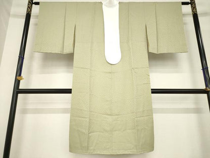 平和屋着物●長襦袢　無双仕立て　鱗地紋　利休茶色　正絹　逸品　AABH5810ck