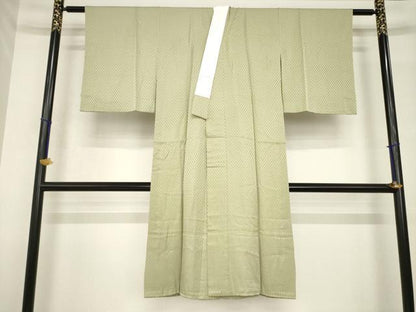 平和屋着物●長襦袢　無双仕立て　鱗地紋　利休茶色　正絹　逸品　AABH5810ck