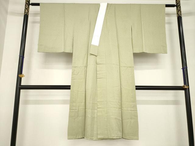 平和屋着物●長襦袢　無双仕立て　鱗地紋　利休茶色　正絹　逸品　AABH5810ck