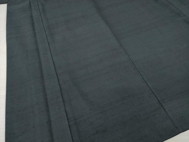 平和屋着物●上質な紬　色無地　藍鉄色　正絹　逸品　AABH5814ck