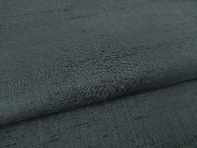 平和屋着物●上質な紬　色無地　藍鉄色　正絹　逸品　AABH5814ck