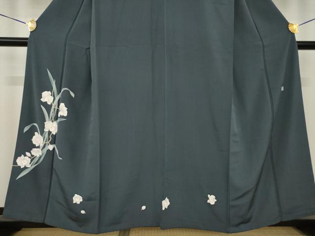 平和屋着物●本加賀友禅作家　吉田昌二　訪問着　胡蝶蘭　丹後ちりめん　反端付き　正絹　逸品　AABH5815ck