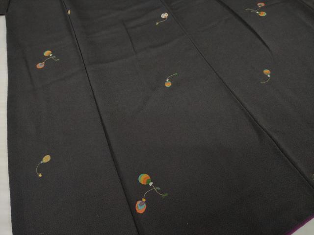 平和屋着物●上質な小紋　総刺繍　水風船　金糸　正絹　逸品　AABH5818ck