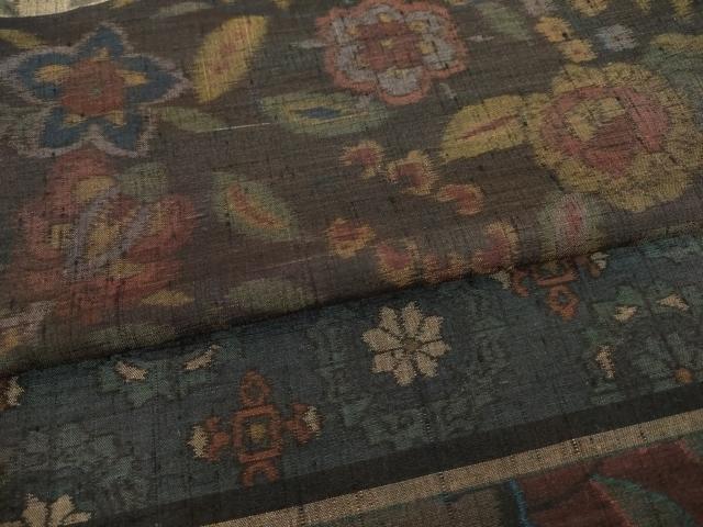 平和屋着物●小千谷紬　百柄　正絹　逸品　AABH5820ck
