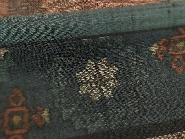 平和屋着物●小千谷紬　百柄　正絹　逸品　AABH5820ck