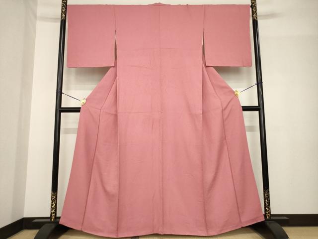 平和屋着物●上質な色無地　蘇芳香色　正絹　逸品　AABH5821ck 平和屋着物○上質な色無地 蘇芳香色 正絹 逸品 AABH5821ck