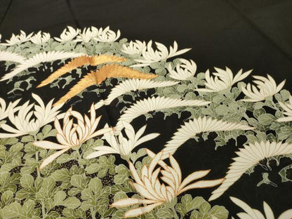 平和屋着物●豪華黒留袖　友禅　菊尽くし　正絹　逸品　AABH5822ck