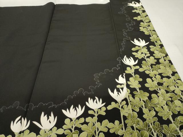 平和屋着物●豪華黒留袖　友禅　菊尽くし　正絹　逸品　AABH5822ck